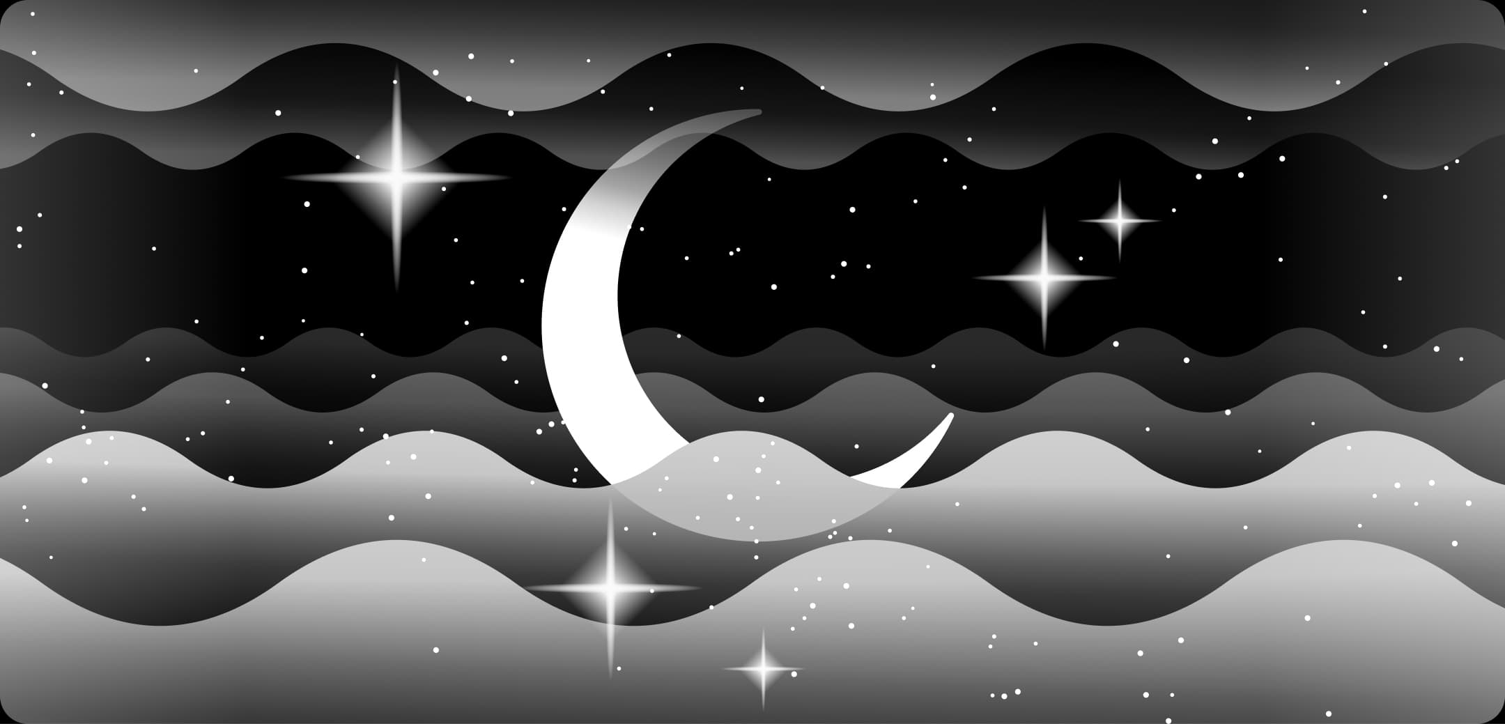 Moon and waves